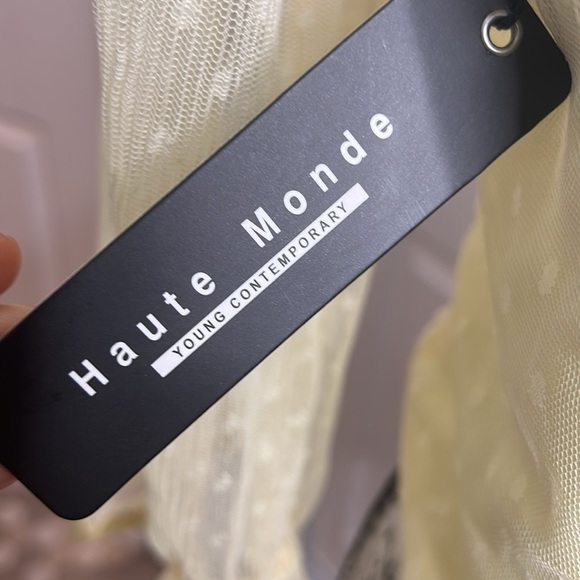 Haute Monde Yellow Ruched Blouse with Sheer Sleeves - Picture 5 of 5